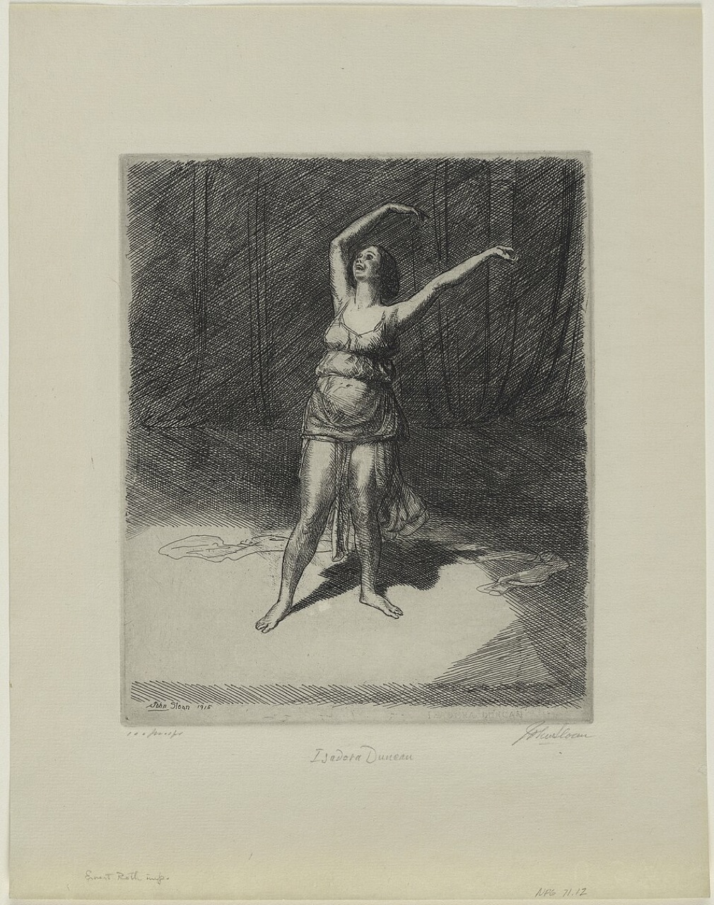 Archival portrait of Isadora Duncan in 1915